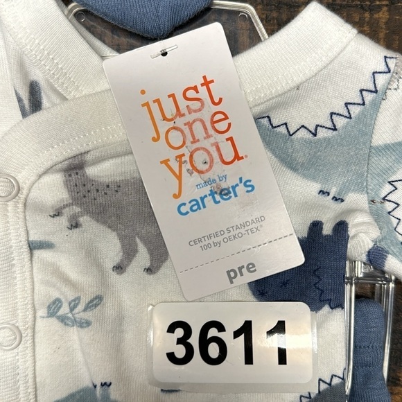 Carters pre out fit hat long sleeve onesie. Pants new - Picture 2 of 4